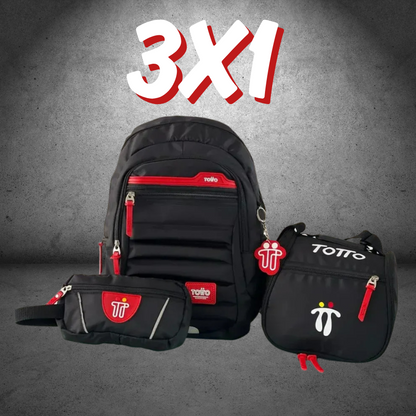 COMBO TOTTO 3X1 POR $99.500 – MORRAL, LONCHERA Y CARTUCHERA