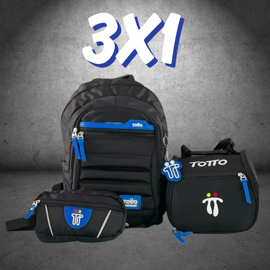 COMBO TOTTO 3X1 POR $99.500 – MORRAL, LONCHERA Y CARTUCHERA
