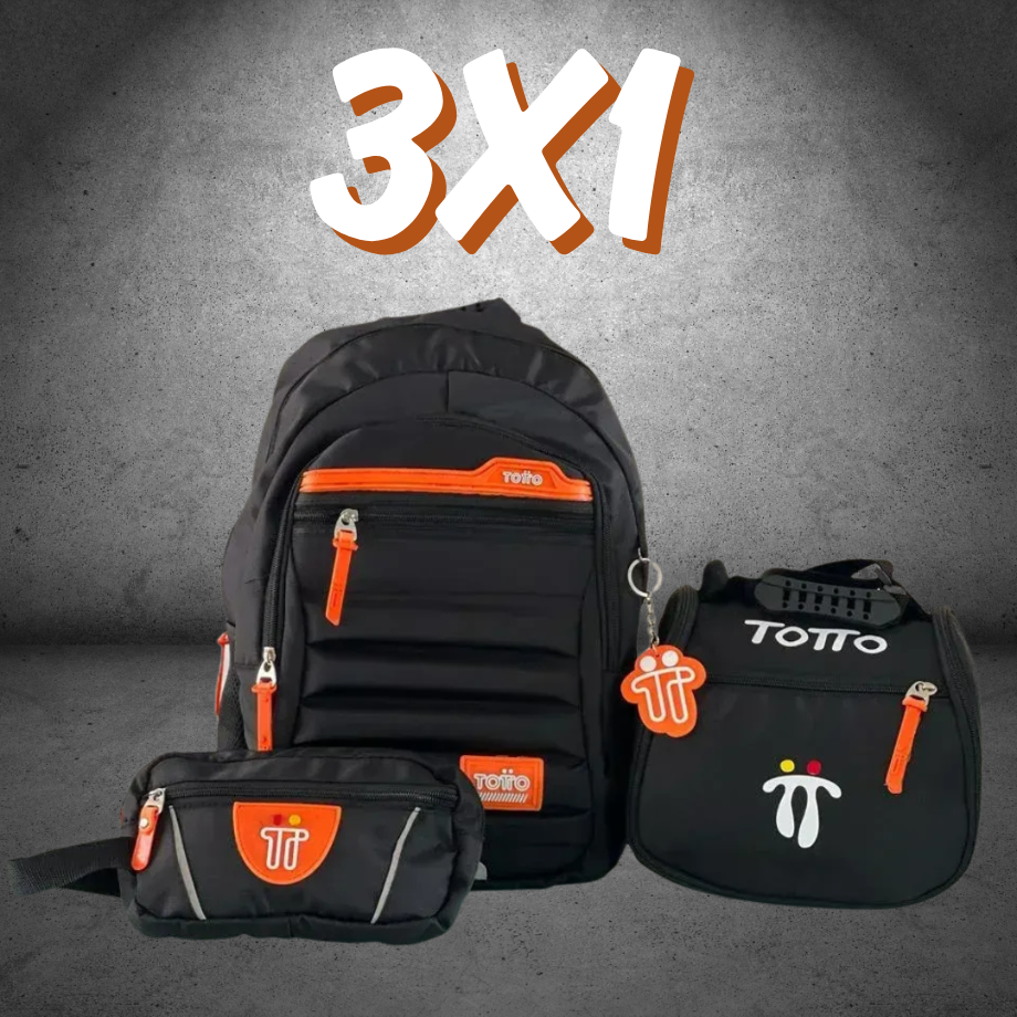 COMBO TOTTO 3X1 POR $99.500 – MORRAL, LONCHERA Y CARTUCHERA